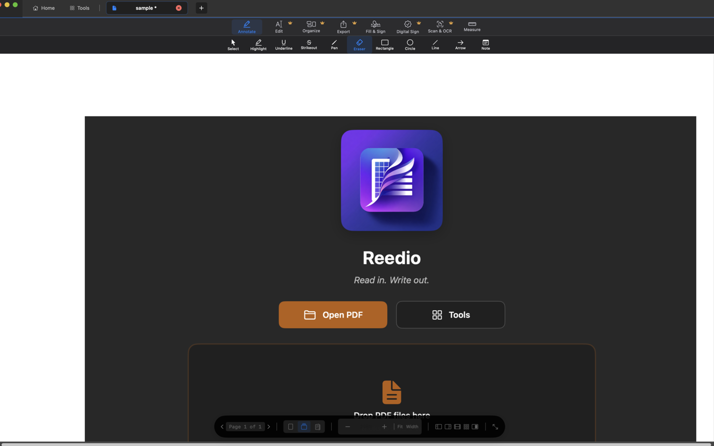 Reedio PDF Editor for Mac